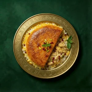 ته‌چین مرغ زعفرانی (ویژه ساسانی‌نژاد)