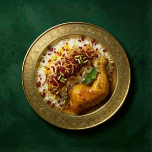 زرشک‌پلو با مرغ زعفرانی (ویژه ساسانی‌نژاد)