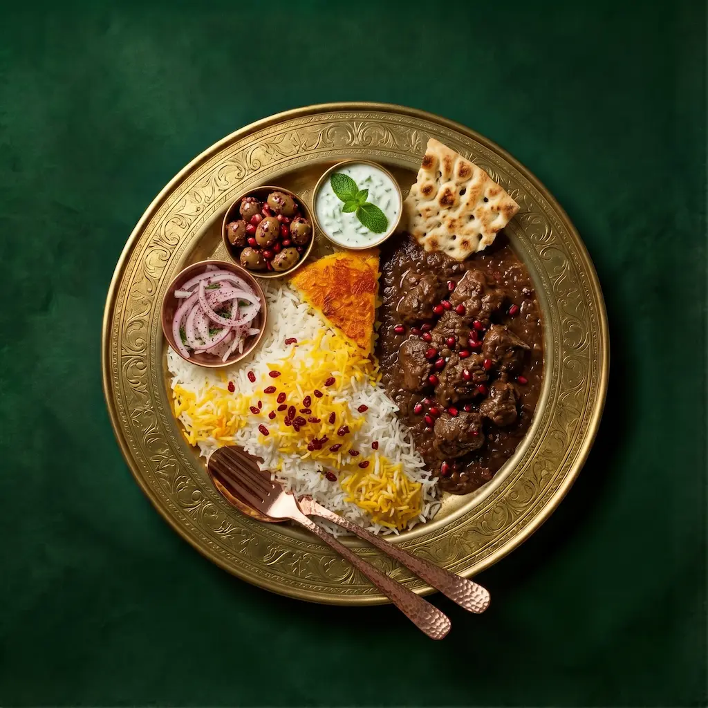 چلو خورشت فسنجان با گوشت چلو خورشت فسنجان با گوشت