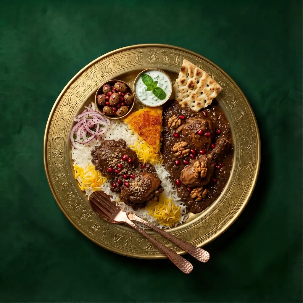 چلو خورشت فسنجان با مرغ چلو خورشت فسنجان با مرغ